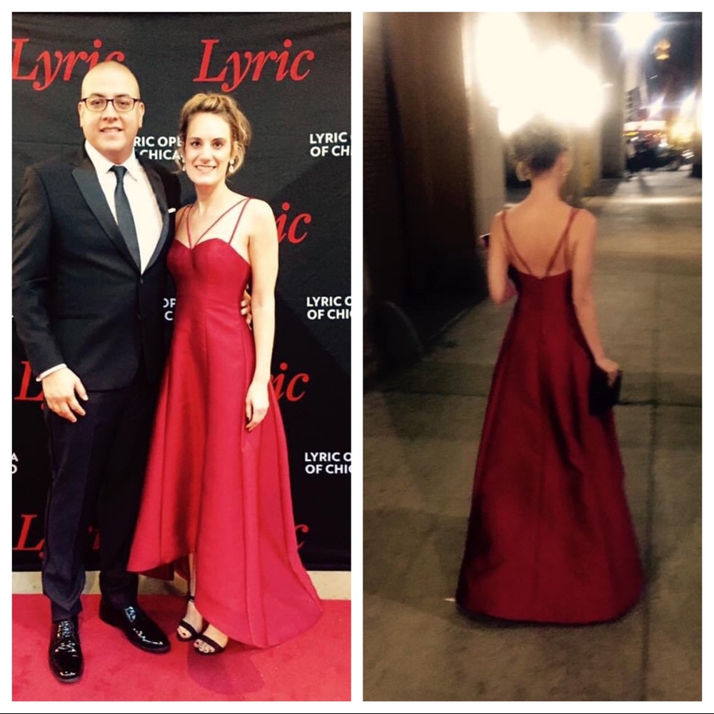 Sara Emanuel Crimson Red High-low Ball Gown